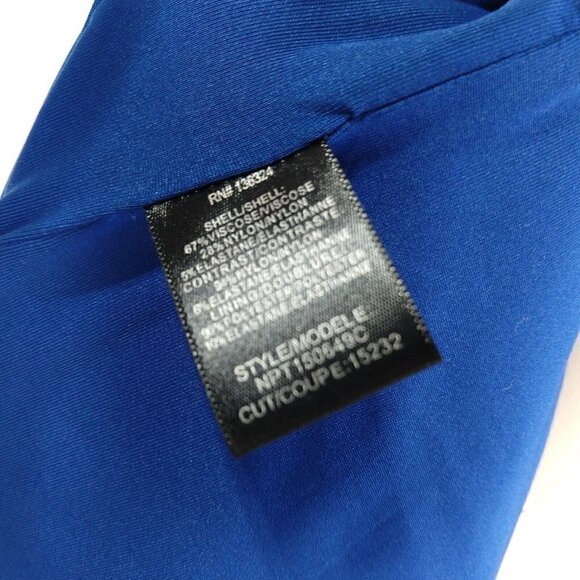 Halston Heritage Blue Mesh Inset One Shoulder Mini Dress Size M Bodycon New Year - Picture 14 of 14